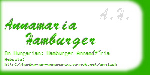 annamaria hamburger business card